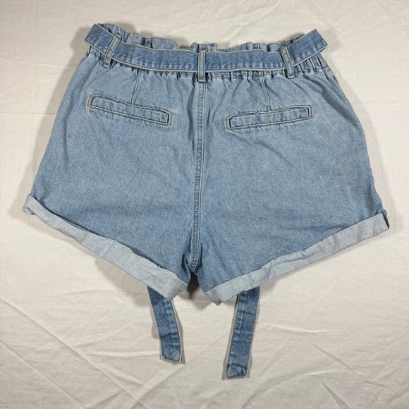 Garage High waisted blue denim shorts w/ denim belt size 9 - Picture 3 of 9
